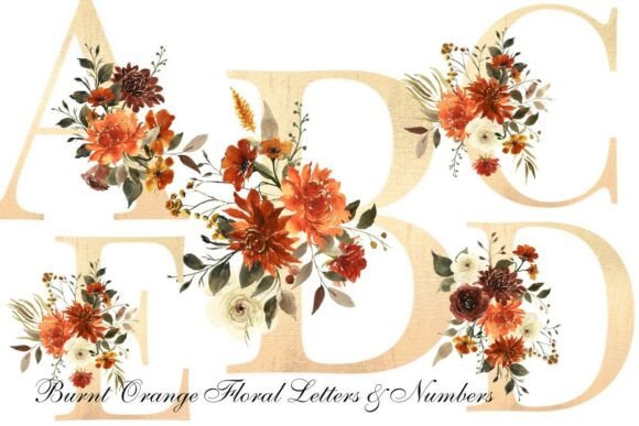 Download Watercolor Boho Floral Alphabets Clipart - Clipart Collection