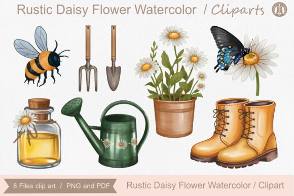 Download Rustic Daisy Flower Watercolor Clipart - Clipart Collection