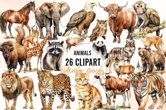 Download Watercolor Animals Sublimation Clipart - Clipart Collection