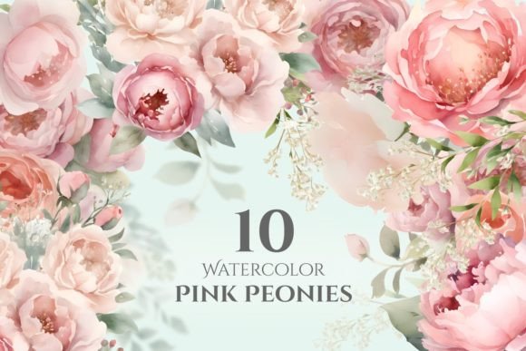 Download Watercolor Pink Peony Clipart Flower Set - Clipart Collection