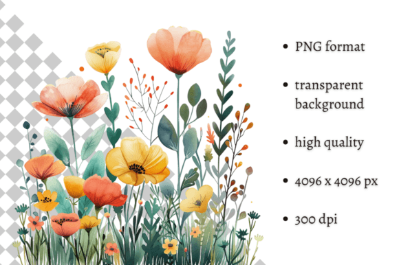 Download Watercolor Spring Flowers PNG Clipart - Clipart Collection