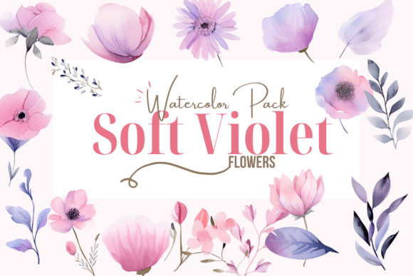 Download Violet Flowers Watercolor Clipart - Clipart Collection