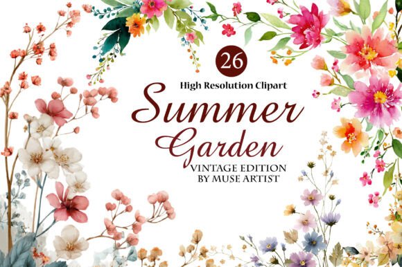 Download Watercolor Summer Garden Clipart - Clipart Collection