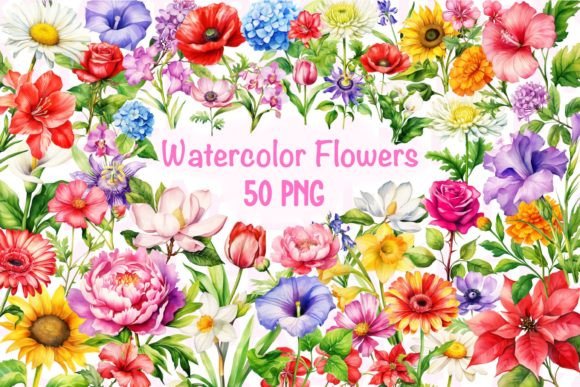 Download Spring Flowers Watercolor Clipart - Clipart Collection