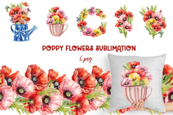 Download Watercolor Poppy Flower Clipart Bundle - Clipart Collection