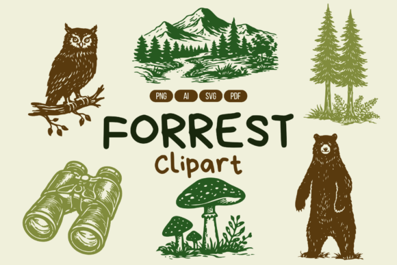 Download Forest Adventure Hand-Draw Clipart - Clipart Collection