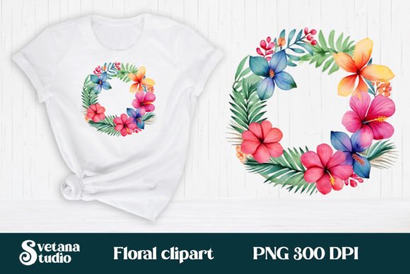 Download Hibiscus Flower Wreath Clipart PNG - Clipart Collection