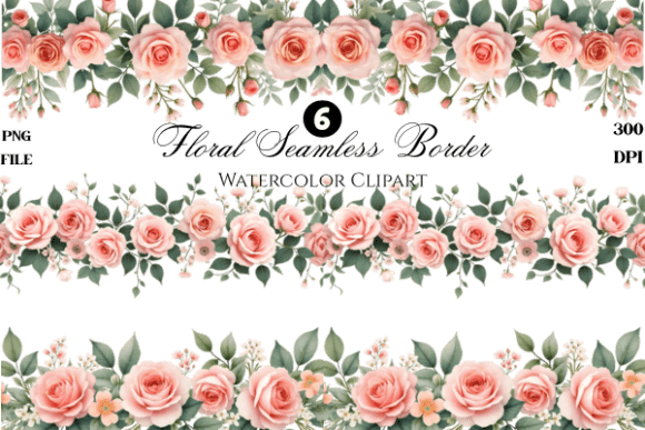 Download Watercolor Floral Seamles Border Clipart - Clipart Collection