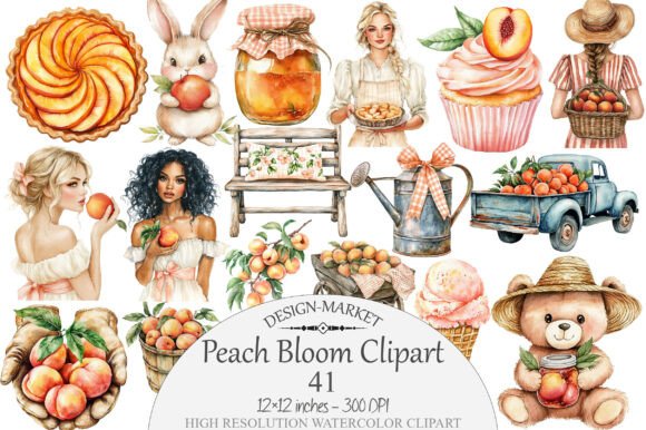 Download Watercolor Peach Bloom Clipart - Clipart Collection