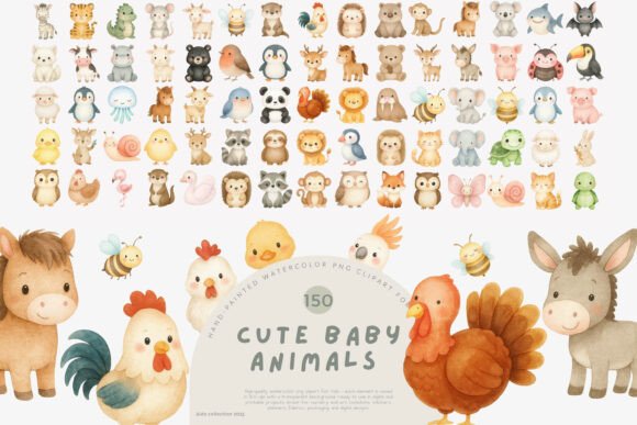 Download Baby Animals Clipart Set - Clipart Collection