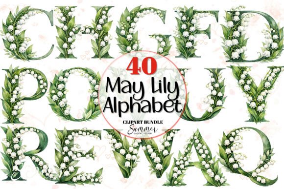 Download May Lily of the Valley Alphabet Clipart - Clipart Collection