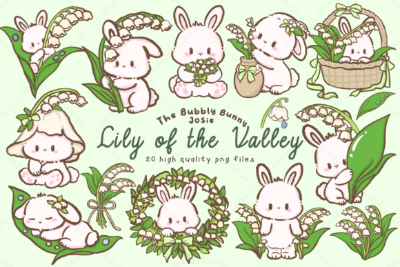 Download Kawaii Lily of the Valley Bunny Clipart - Clipart Collection