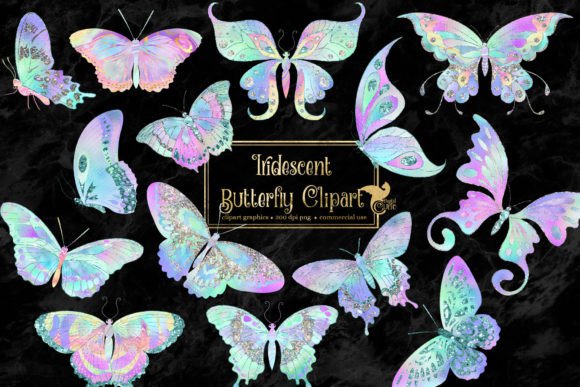 Download Iridescent Butterflies Clipart - Clipart Collection