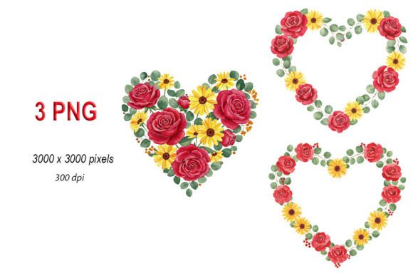 Download Romantic Floral Hearts Clipart PNG - Clipart Collection