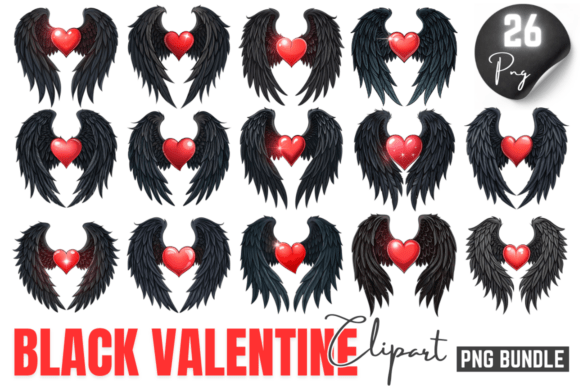 Download Black Valentine Clipart PNG Bundle - Clipart Collection