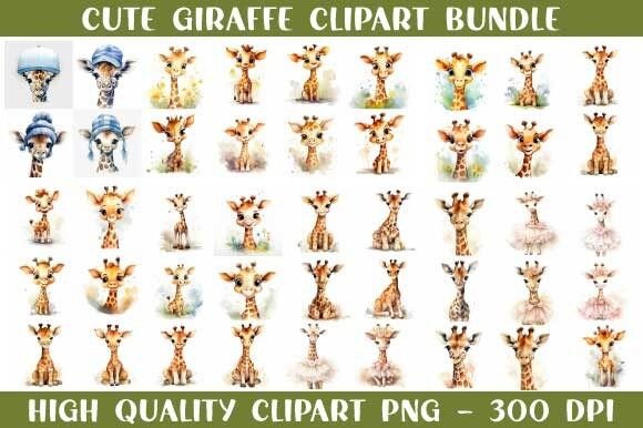 Download Cute Giraffe Clipart Bundle - Cute giraffe clipart Collection