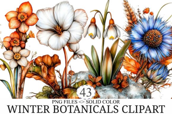 Download Winter Botanicals Watercolor Clipart - Clipart Collection