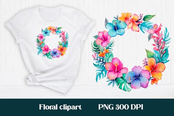 Download Hibiscus Flower Wreath Clipart PNG - Clipart Collection