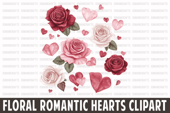 Download Floral Romantic Hearts Clipart PNG - Clipart Collection
