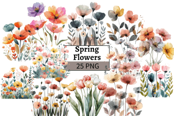 Download Watercolor Spring Flowers PNG Clipart - Clipart Collection