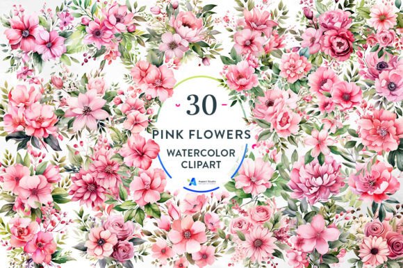 Download Pink Flowers Sublimation Clipart - Clipart Collection