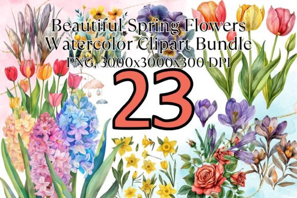 Download Spring Flowers Watercolor Clipart Bundle - Clipart Collection