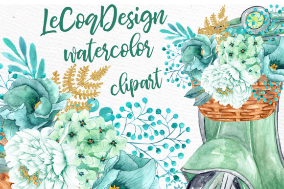 Download Mint Watercolor Flowers WATERCOLOR CLIPART  Spring Flowers Wedding Clipart Floral Clipart Floral Wreaths - Clipart Collection