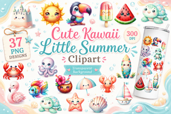 Download Cute Kawaii Little Summer Clipart PNG - Clipart Collection