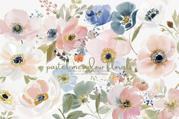 Download Pastel Floral Clipart Set - Clipart Collection