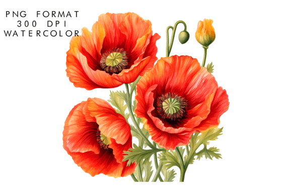 Download Watercolor Poppy Flower Clipart - Clipart Collection