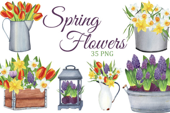 Download Spring Flowers Watercolor Clipart - Clipart Collection