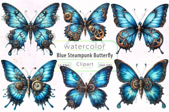 Download Blue Steampunk Butterfly Clipart - Clipart Collection
