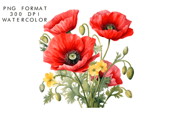 Download Watercolor Poppy Flower Clipart - Clipart Collection