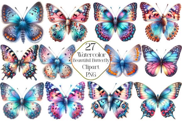 Download Watercolor Beautiful Butterfly Clipart - Clipart Collection