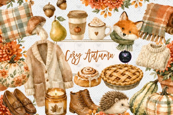 Download Cozy Autumn Cottagecore Clipart - Clipart Collection
