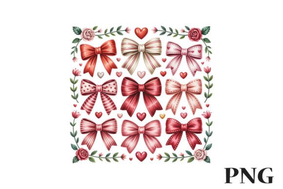 Download Valentine Romantic Bows &amp; Hearts Clipart - Clipart Collection