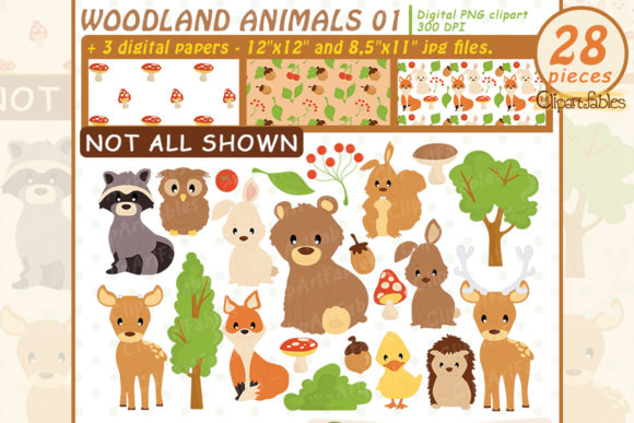 Download Woodland Animals, Cute Animal Clipart - Clipart Collection