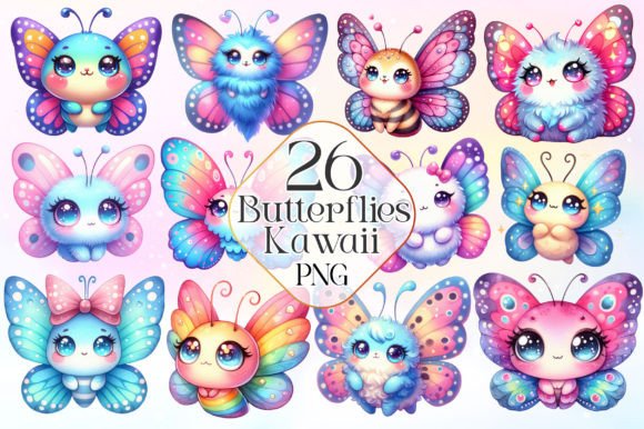 Download Kawaii Butterflies Clipart Butterfly Png - Clipart Collection