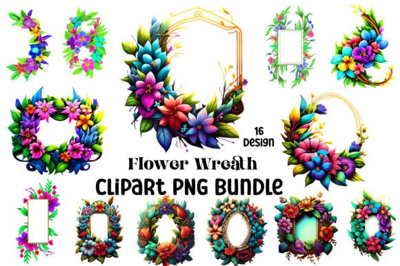 Download Flower Wreath Clipart PNG Bundle - Clipart Collection
