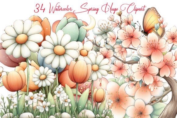 Download Watercolor Spring Flower Clipart Bundle - Clipart Collection