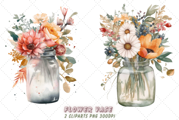 Download Vase with Flowers Watercolor Clipart - Clipart Collection