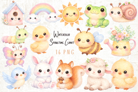 Download Watercolor Springtime Clipart PNG - Clipart Collection