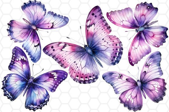 Download Purple Watercolor Butterfly Clipart PNG - Clipart Collection