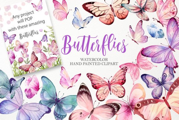 Download Watercolor Butterfly Clipart PNG - Clipart Collection