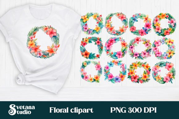 Download Hibiscus Flower Wreath Clipart Bundle - Clipart Collection