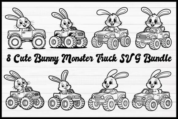 Download Cute Bunny Monster Truck SVG Bundle - Cute bunny Collection