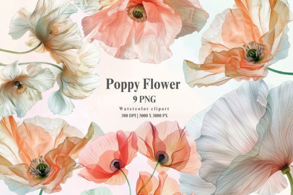 Download Watercolor Abstract Poppy Flower Clipart - Clipart Collection