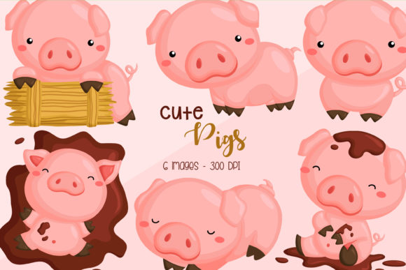 Download Cute Pig Clipart - Cute Animal Clip Art - Clipart Collection
