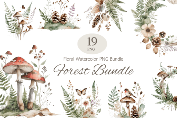 Download Forest Watercolor Clipart Bundle PNG - Clipart Collection