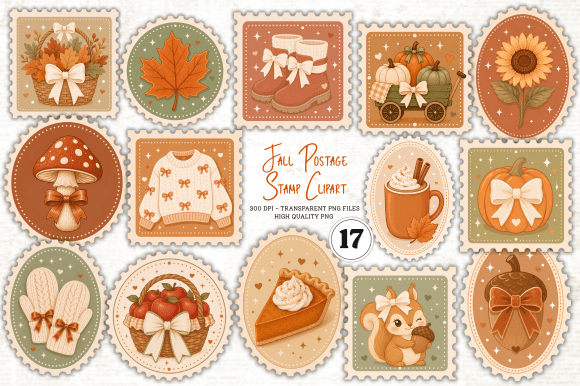 Download Fall Postage Stamp Clipart - Clipart Collection